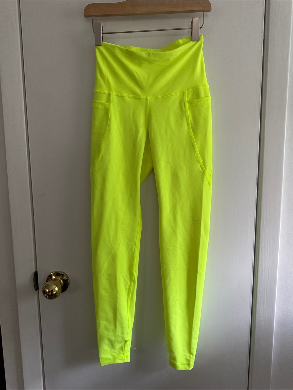 Old Navy Neon Yellow High-Rise Leggings